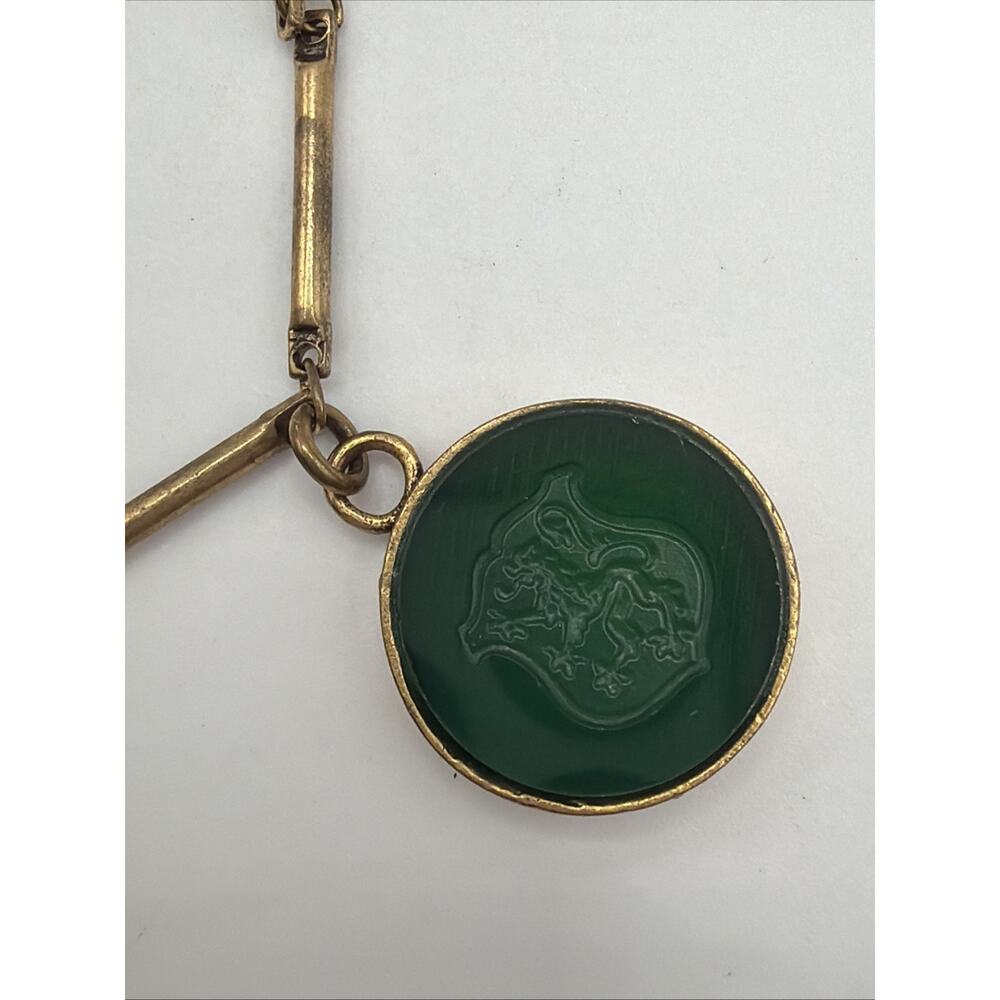Aristocrate Charm Bracelet Intaglio Cameo Teardrop Glass on Stick Chain - Picture 5 of 11